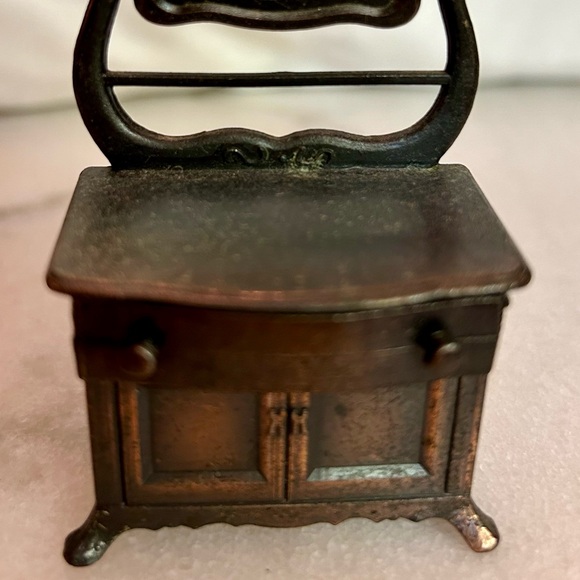 Pencil Sharpener Dresser With Swivel Mirror Die Cast Copper miniature Vintage - Picture 7 of 7